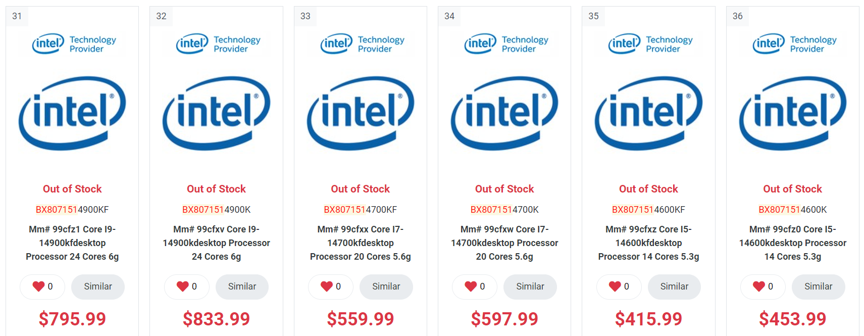 Intel 14th Gen Core i9-14900K, Core i7-14700K, Core i5-14600K CPUs Listed  By Canadian Retailer, Only Cost 3% Higher Than 13th Gen