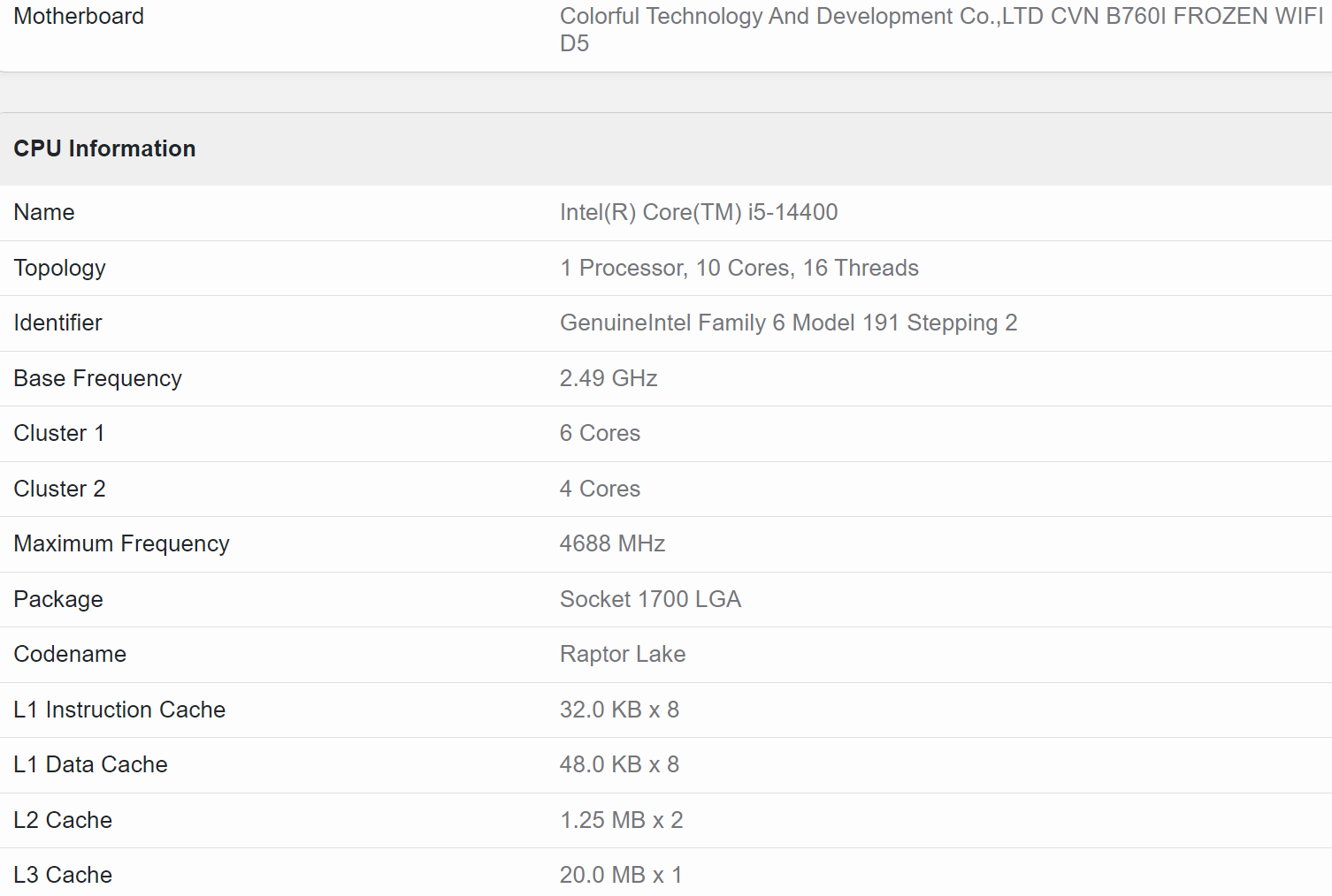 Intel Core i5-14600KF shows up on Geekbench with decent