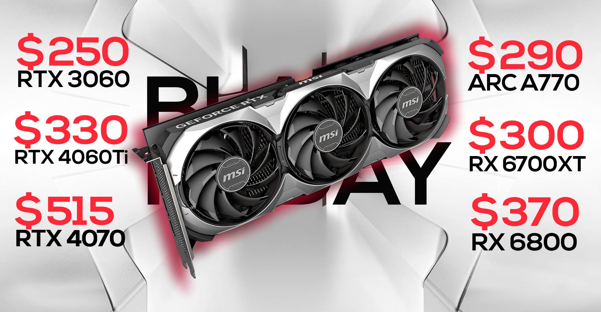Black Friday GPU Deals: RTX 3060 12GB at $249, RTX 4060 Ti 8GB at