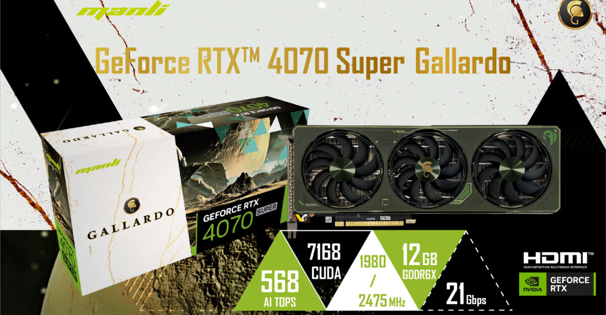 Manli launches slimmer GeForce RTX 4070 Ti SUPER and 4070 SUPER Gallardo  series 