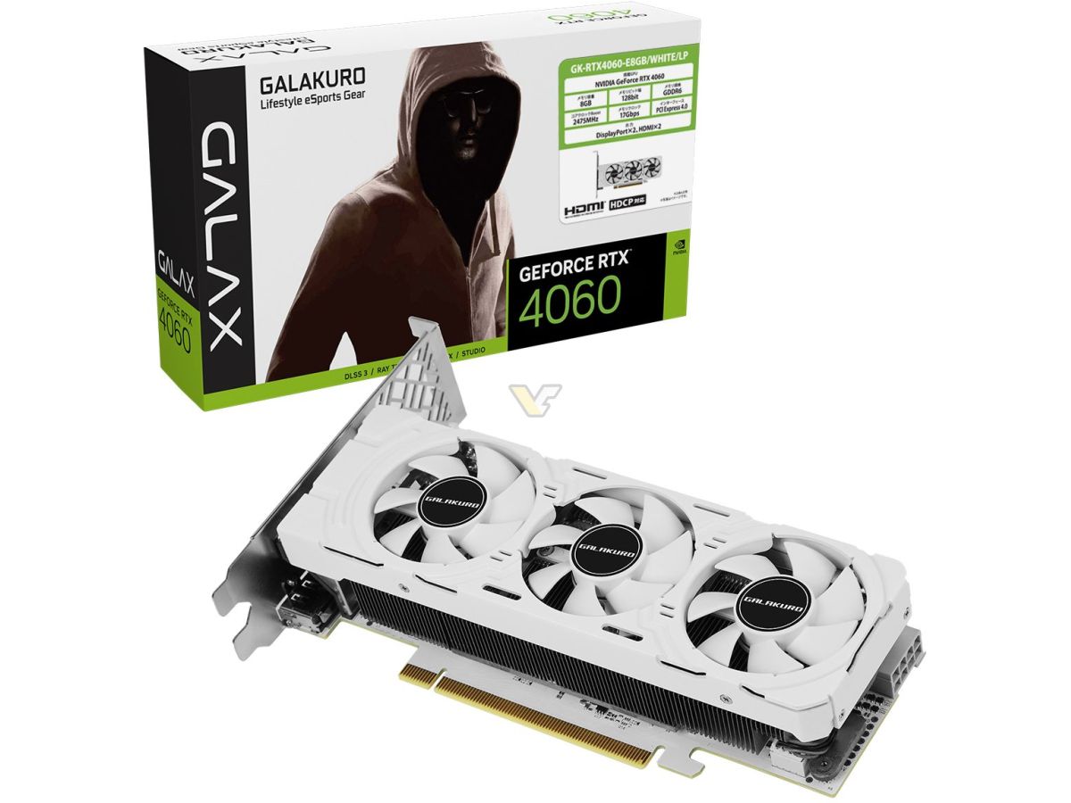 GALAX launches all-white GeForce RTX 4060 low-profile GPU with 